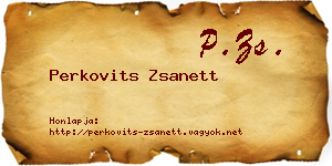 Perkovits Zsanett névjegykártya